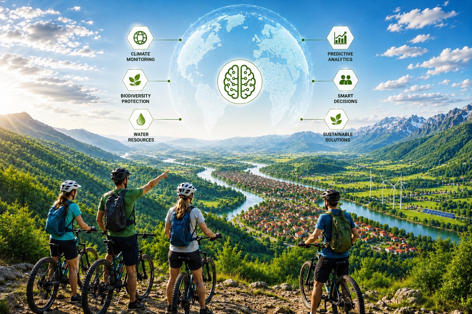 AI for climate and environment illustration