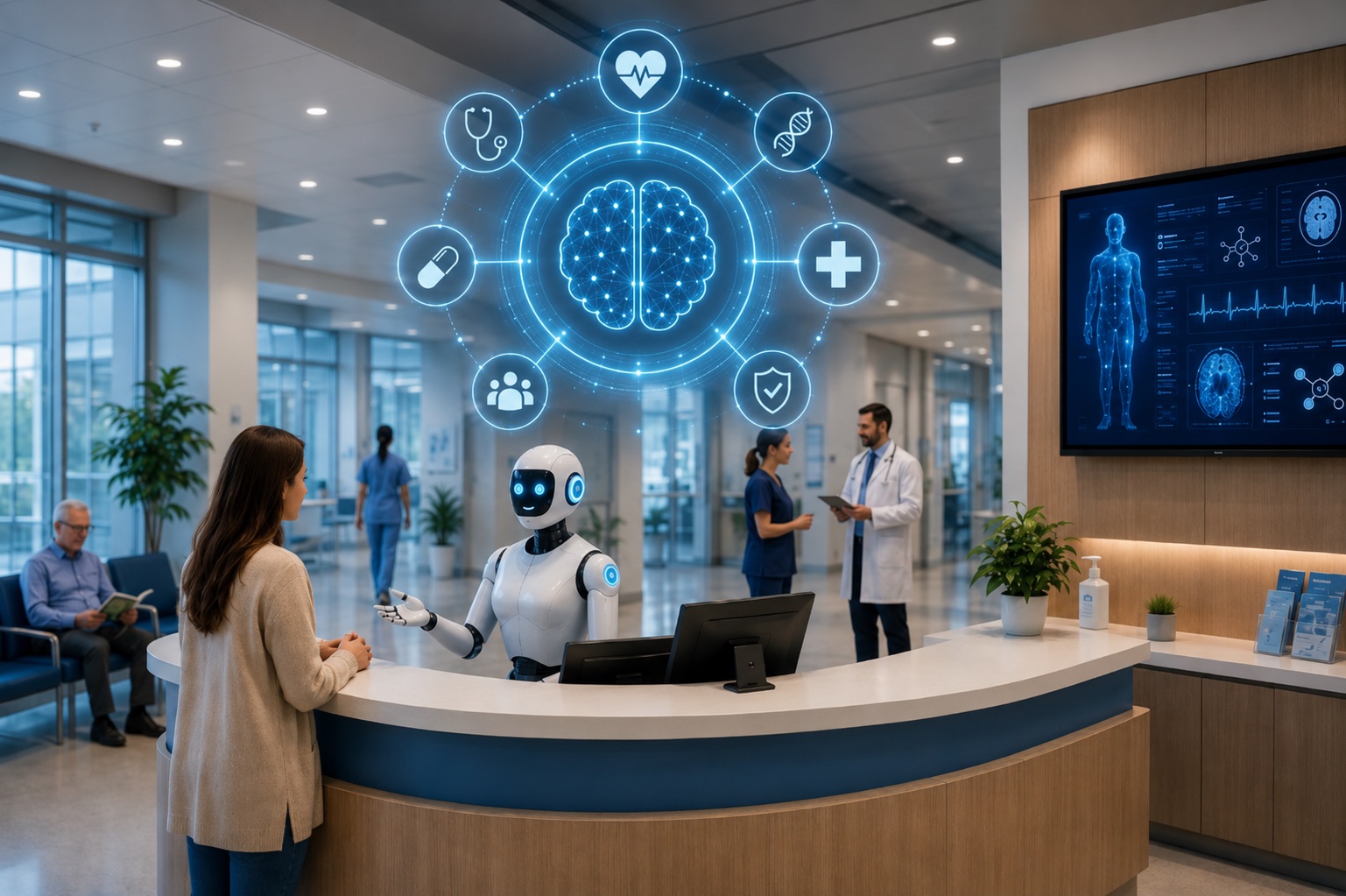 AI-supported healthcare illustration